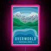 RGB Led Canvas Sign with Vibrant Neon Minecraft Overworld Theme