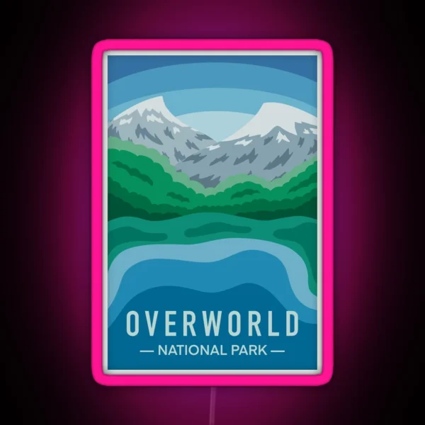Overworld Minecraft National Park RGB Neon Sign