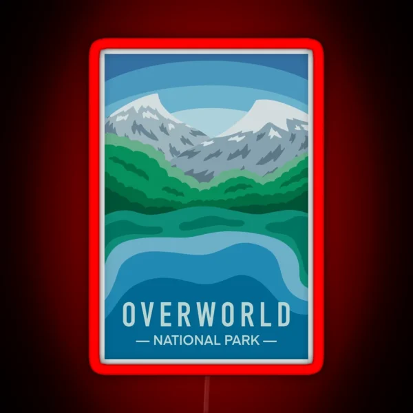 Overworld Minecraft National Park RGB Neon Sign