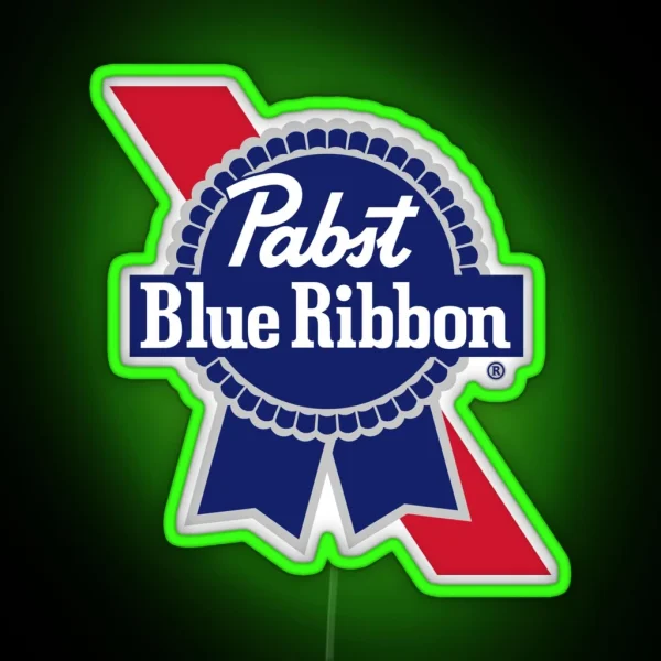 Pabst Blue Ribbon Logo RGB Neon Sign