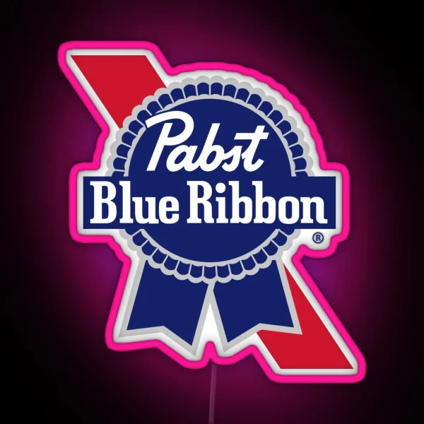 Pabst Blue Ribbon Logo RGB Neon Sign
