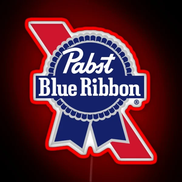 Pabst Blue Ribbon Logo RGB Neon Sign