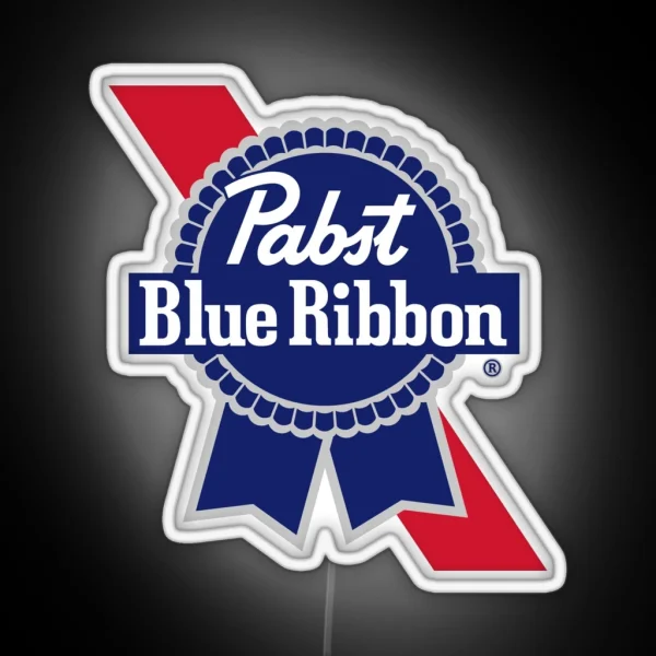 Pabst Blue Ribbon Logo RGB Neon Sign
