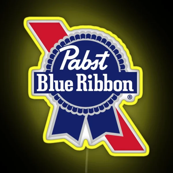 Pabst Blue Ribbon Logo RGB Neon Sign