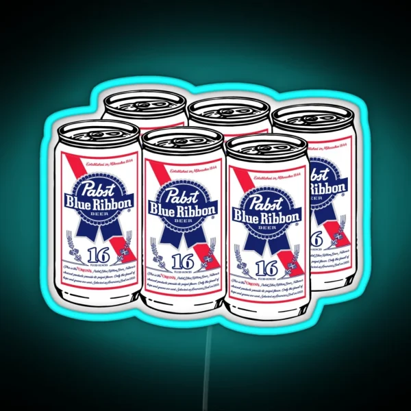Pabst Blue Ribbon Six Pack RGB Neon Sign