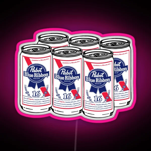 Pabst Blue Ribbon Six Pack RGB Neon Sign