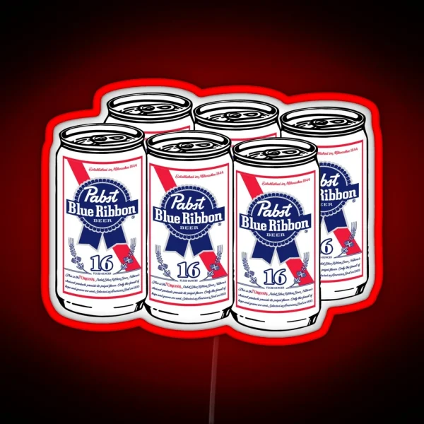 Pabst Blue Ribbon Six Pack RGB Neon Sign