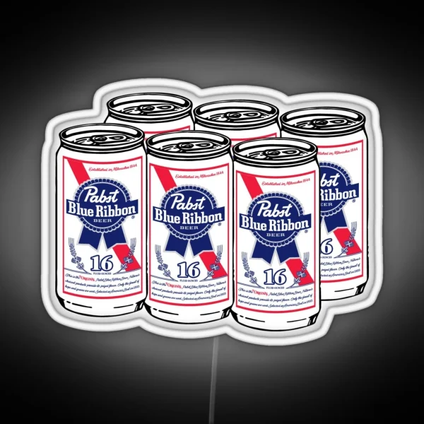 Pabst Blue Ribbon Six Pack RGB Neon Sign