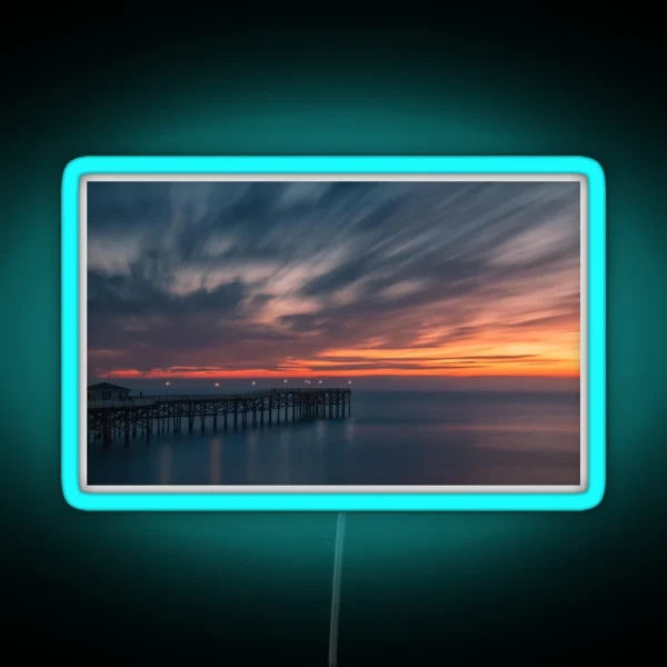 Pacific Beach Pier Long Exposure RGB Neon Sign