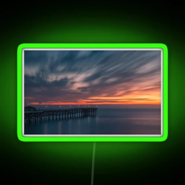 Pacific Beach Pier Long Exposure RGB Neon Sign