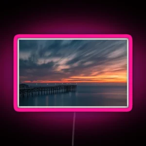 Pacific Beach Pier Long Exposure RGB Neon Sign