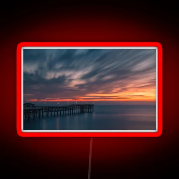 Pacific Beach Pier Long Exposure RGB Neon Sign