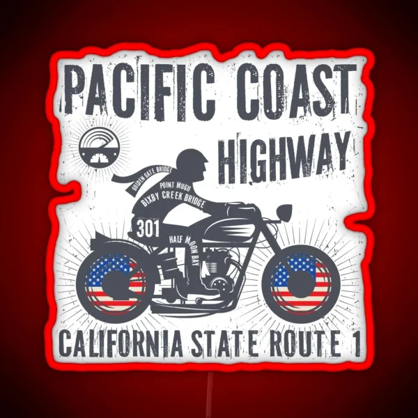 Pacific Coast Highway Biker RGB Neon Sign
