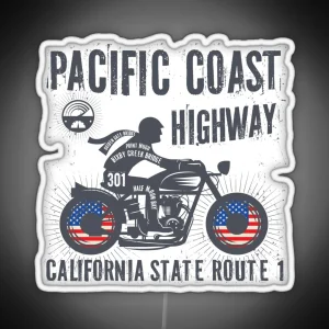 Pacific Coast Highway Biker RGB Neon Sign