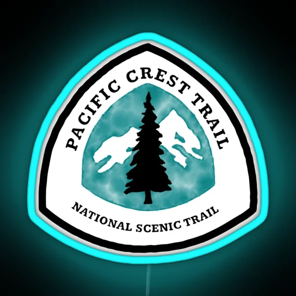 Pacific Crest Trail Watercolor Sign RGB Neon Sign