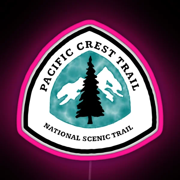 Pacific Crest Trail Watercolor Sign RGB Neon Sign