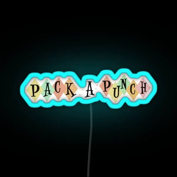 Pack A Punch Clear Background RGB Neon Sign