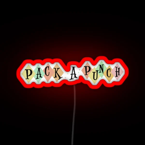 Pack A Punch Clear Background RGB Neon Sign