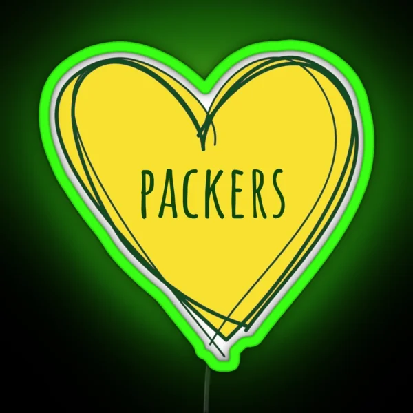Packers Heart RGB Neon Sign