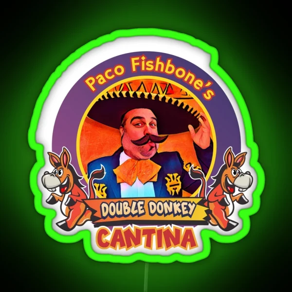 Paco S Double Donkey Cantina RGB Neon Sign