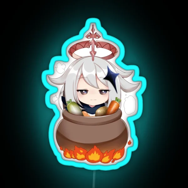 Paimon Emergency Food Genshin Impact RGB Neon Sign