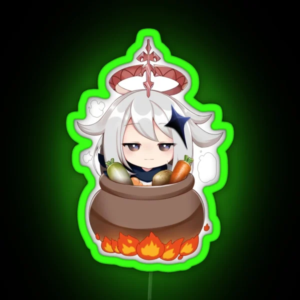 Paimon Emergency Food Genshin Impact RGB Neon Sign
