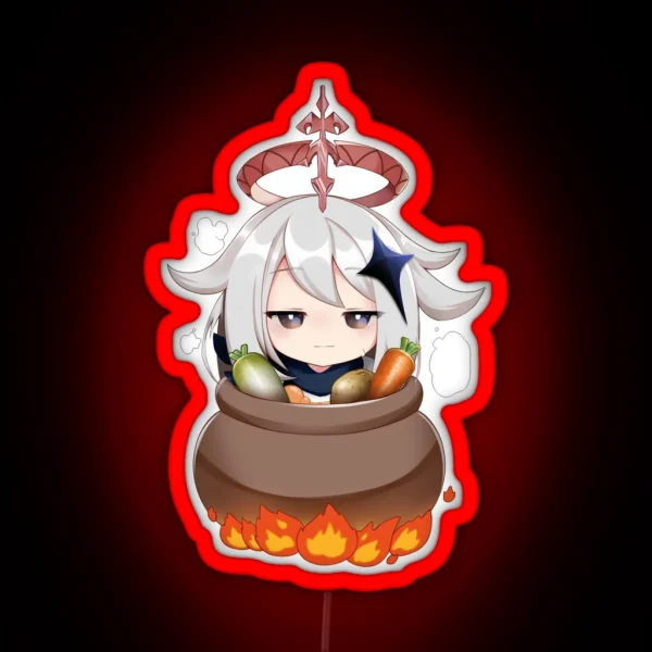 Paimon Emergency Food Genshin Impact RGB Neon Sign