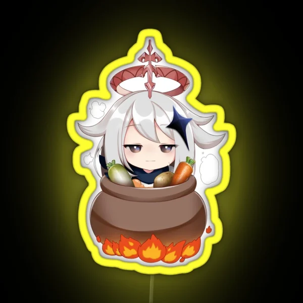 Paimon Emergency Food Genshin Impact RGB Neon Sign