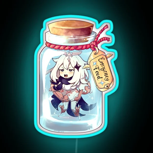 Paimon Emergency Food Genshin Impact RGB Neon Sign