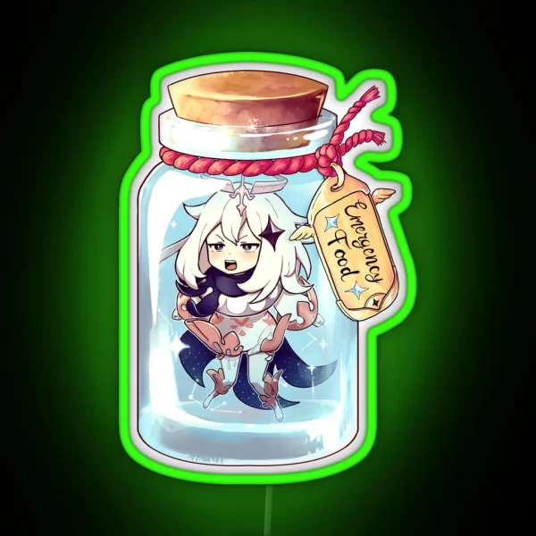 Paimon Emergency Food Genshin Impact RGB Neon Sign