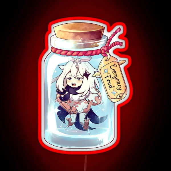 Paimon Emergency Food Genshin Impact RGB Neon Sign