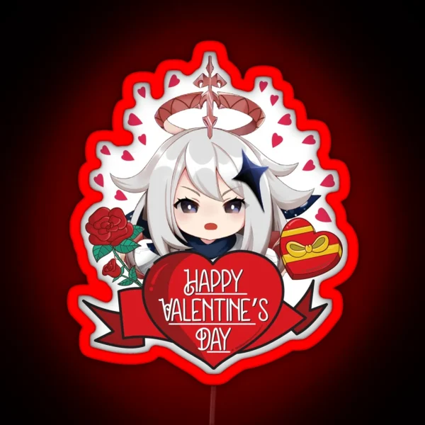 Paimon Genshin Impact Valentines Day RGB Neon Sign