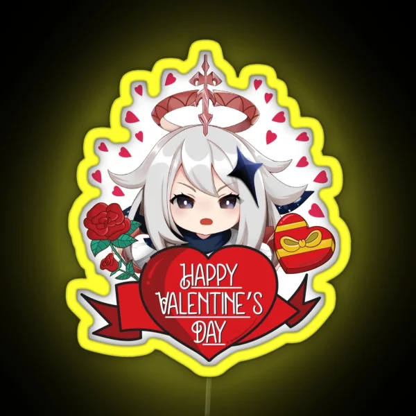 Paimon Genshin Impact Valentines Day RGB Neon Sign