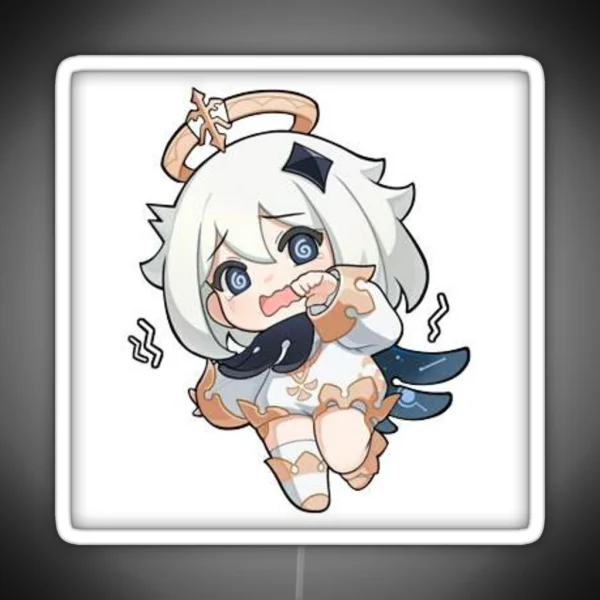 Paimon Scandalized Disgusted Scared Genshin RGB Neon Sign
