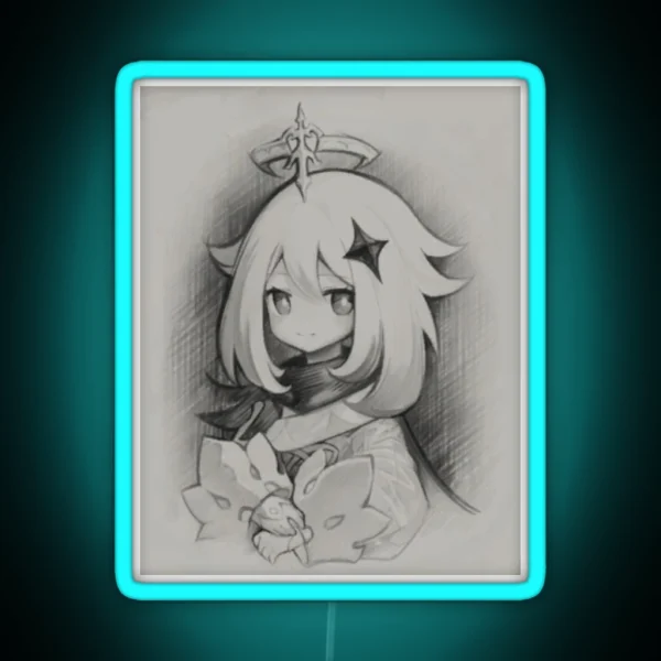 Paimonalisa Paimon Genshin Impact Meme RGB Neon Sign