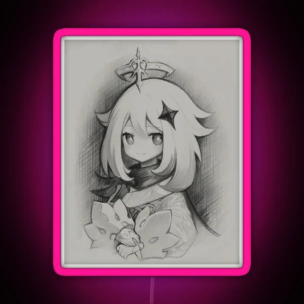 Paimonalisa Paimon Genshin Impact Meme RGB Neon Sign