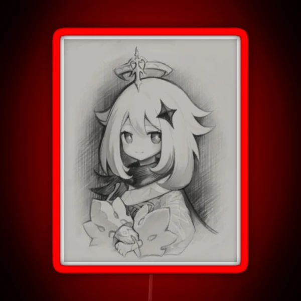 Paimonalisa Paimon Genshin Impact Meme RGB Neon Sign