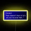 Vincent Valentine-inspired LED sign featuring quotes from Final Fantasy VII dialogue.