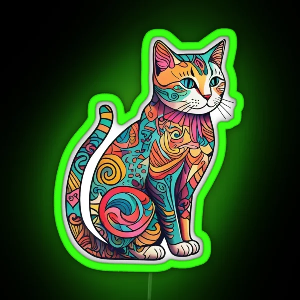 Paint Art Kitten RGB Neon Sign