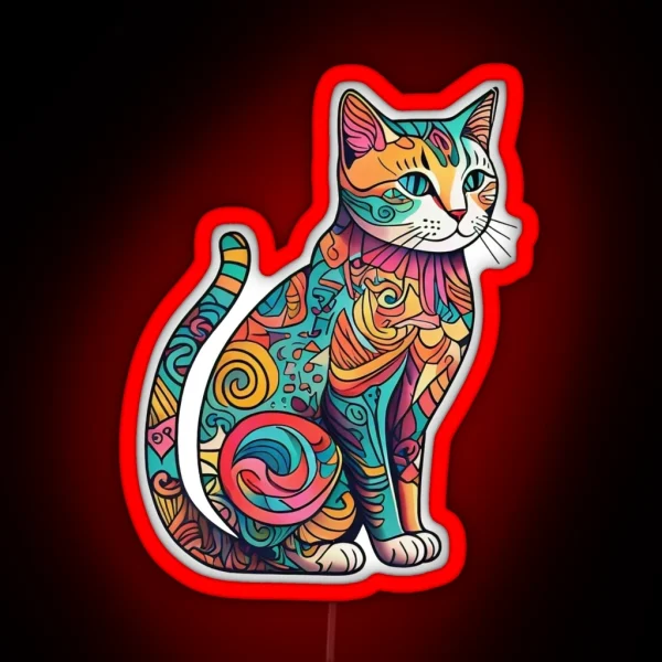 Paint Art Kitten RGB Neon Sign