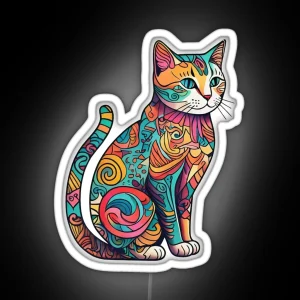 Paint Art Kitten RGB Neon Sign