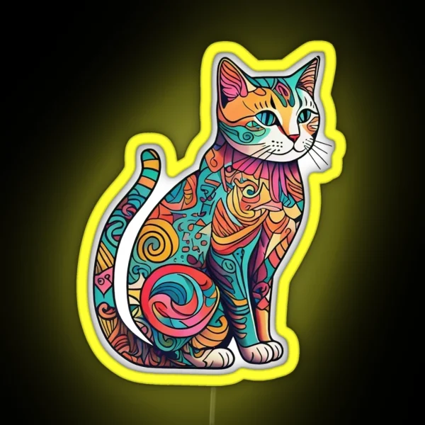 Paint Art Kitten RGB Neon Sign