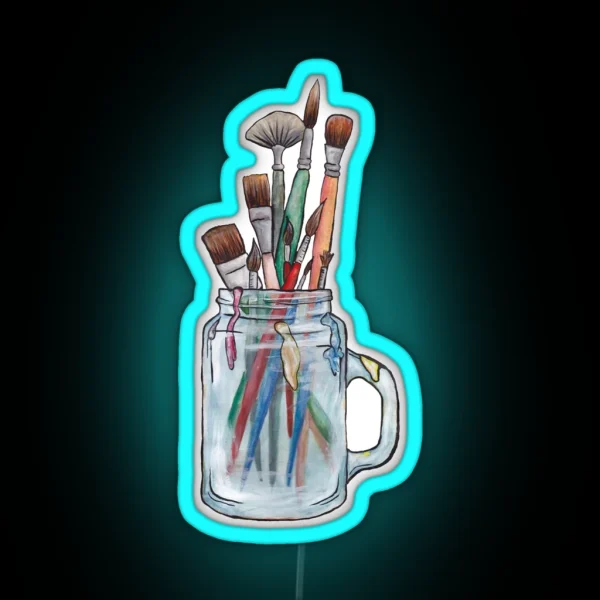Paint Brushes No Background RGB Neon Sign