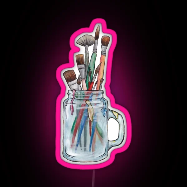 Paint Brushes No Background RGB Neon Sign