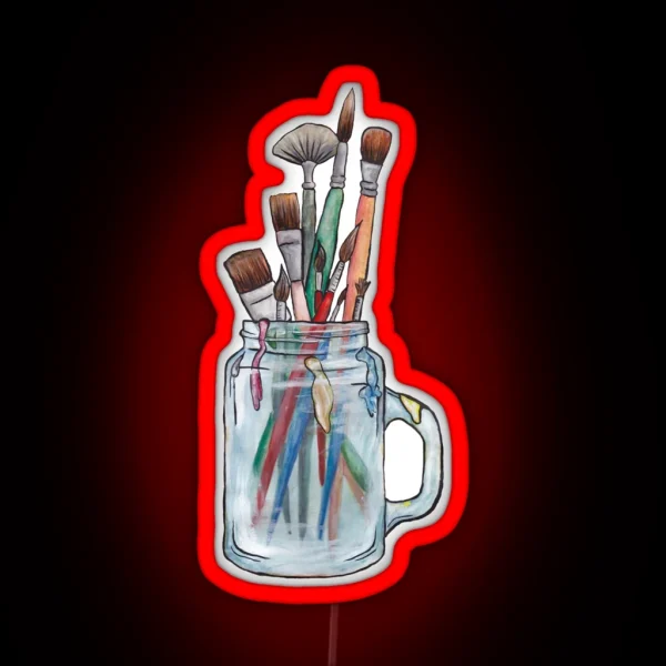 Paint Brushes No Background RGB Neon Sign