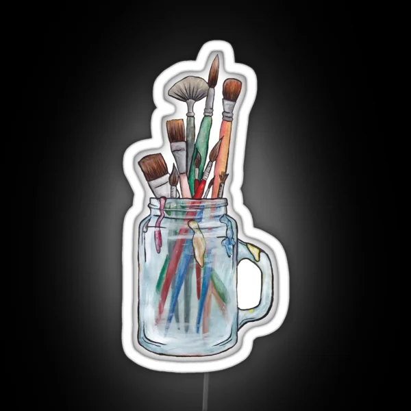 Paint Brushes No Background RGB Neon Sign