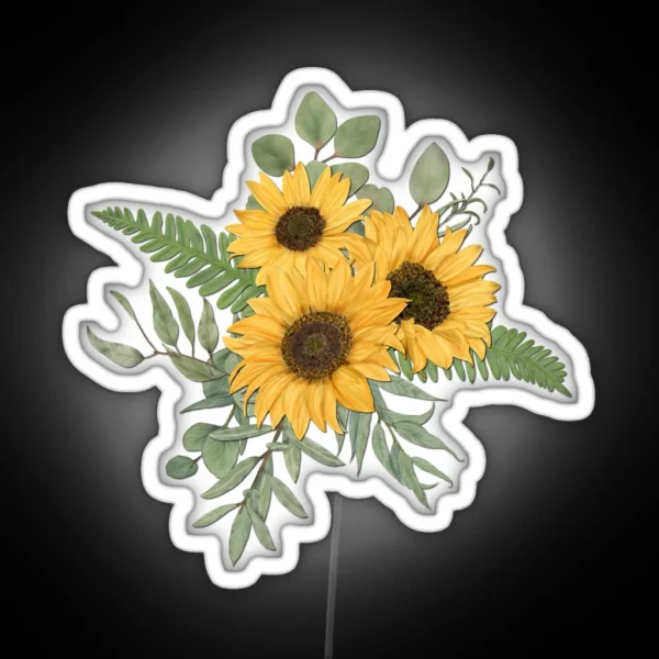 Painted Sunflower Bouquet RGB Neon Sign