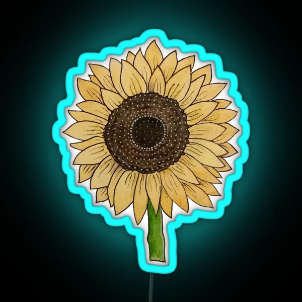 Painted Sunflower RGB Neon Sign