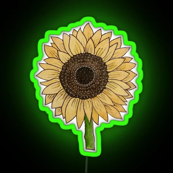 Painted Sunflower RGB Neon Sign