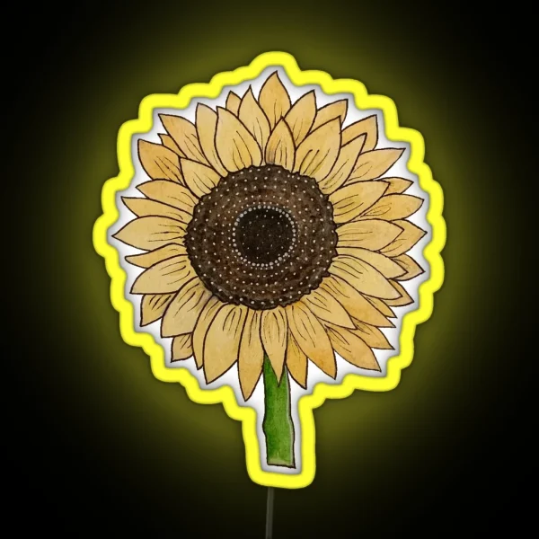 Painted Sunflower RGB Neon Sign
